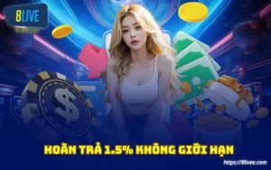 khuyen mai hoan tra 1 phay 5 pham tram tai 8live