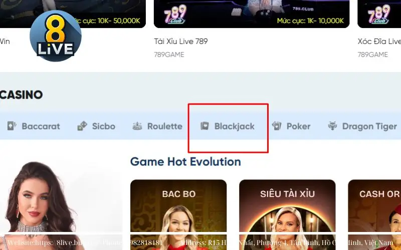 Huong dan tan thu cach tham gia choi Blackjack 8Live - Buoc 5