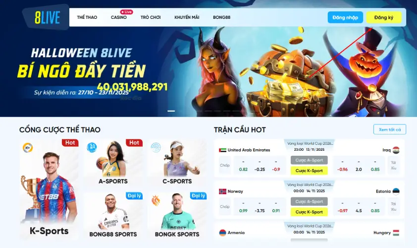 Huong dan tan thu cach tham gia choi Blackjack 8Live - Buoc 1