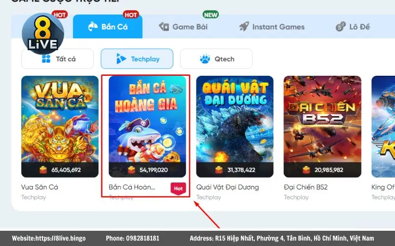 Hướng dẫn tham gia chơi Bắn Cá Hoàng Gia 8Live