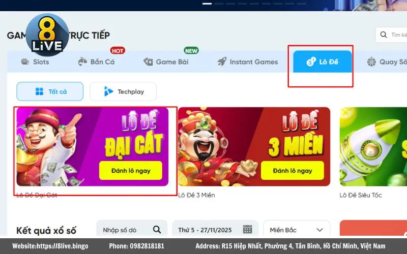 Hướng dẫn tham gia chơi Lô Đề Đại Cát tại 8Live