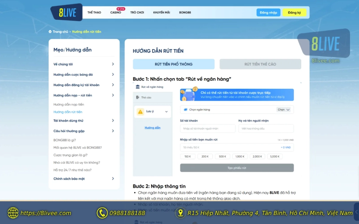 8Live - Trang chủ 17 Rút tiền 8 LIVE