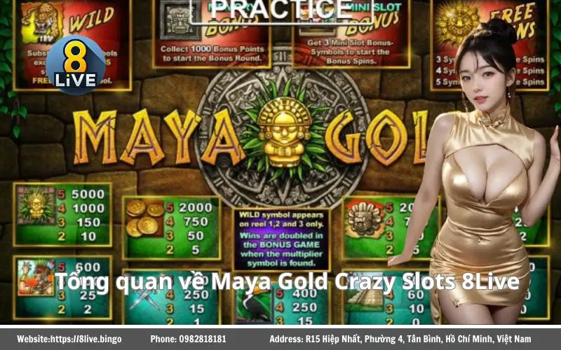 Tổng quan về tựa game Maya Gold Crazy Slots tại 8Live