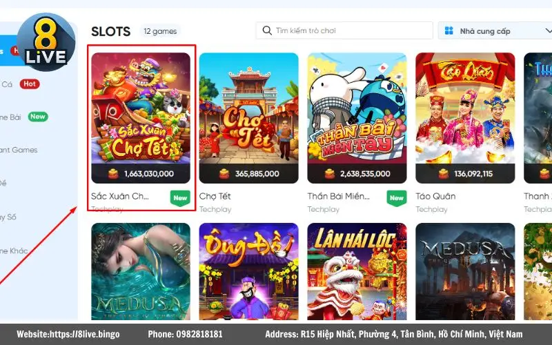 Sắc Xuân Chợ Tết Slots 8LIVE - Game nổ hũ đổi thưởng hấp dẫn 4 Hướng dẫn tham gia Sắc Xuân Chợ Tết Slots 8Live